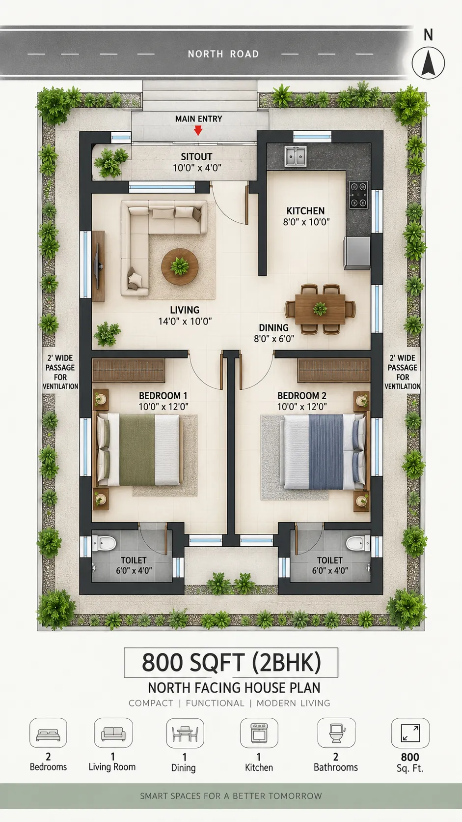 Modern 20x40 House Plan