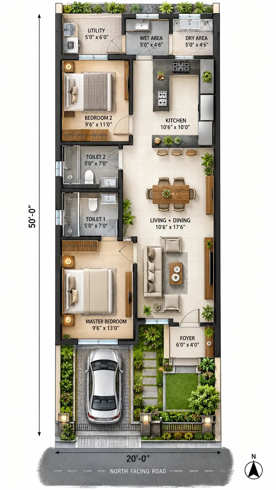 House plan @ 1000 sqft